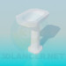 Modelo 3d Wash-stand com rostos na haste - preview