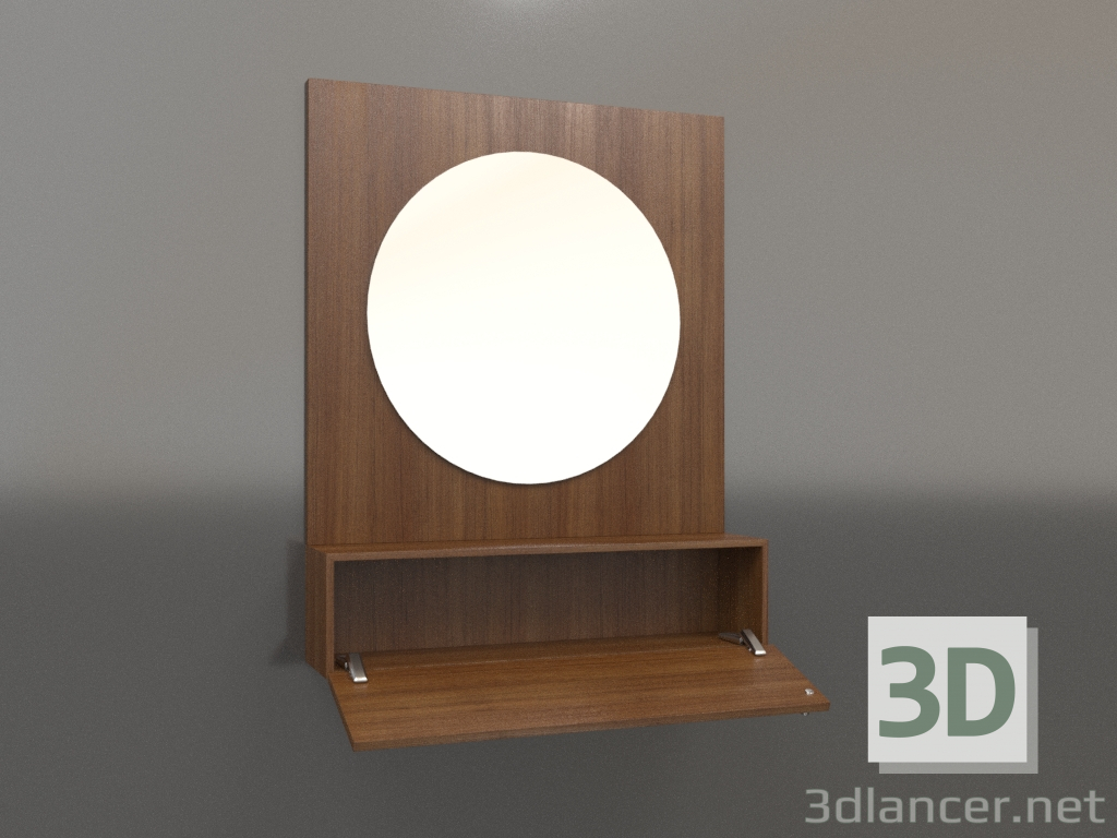 modèle 3D Miroir (avec tiroir ouvert) ZL 15 (802x200x1000, bois brun clair) - preview