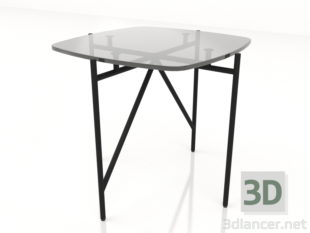 Modelo 3d Mesa baixa 50x50 com tampo de vidro - preview