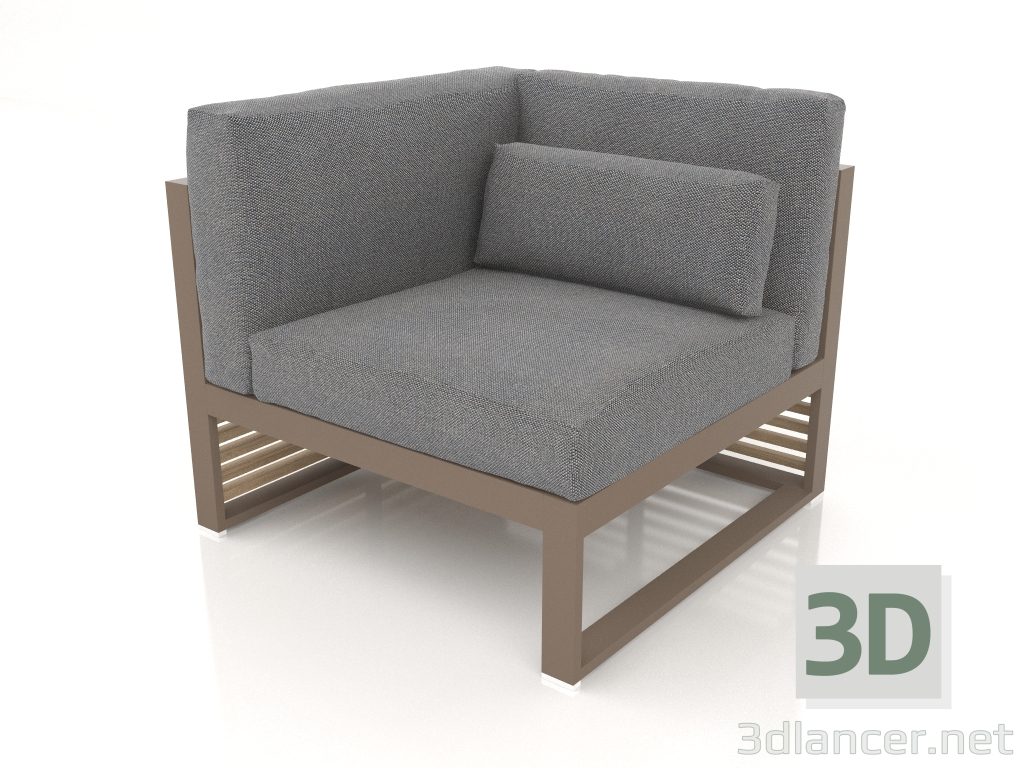 3d model Modular sofa, section 6 left, high back (Bronze) - preview