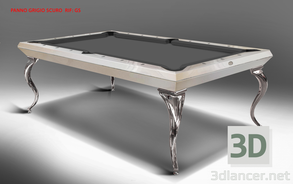 modello 3D BILIARDO TAVOLO ESCLUSIVO CAVICCHI OPERA BILLIARD 8ft - anteprima