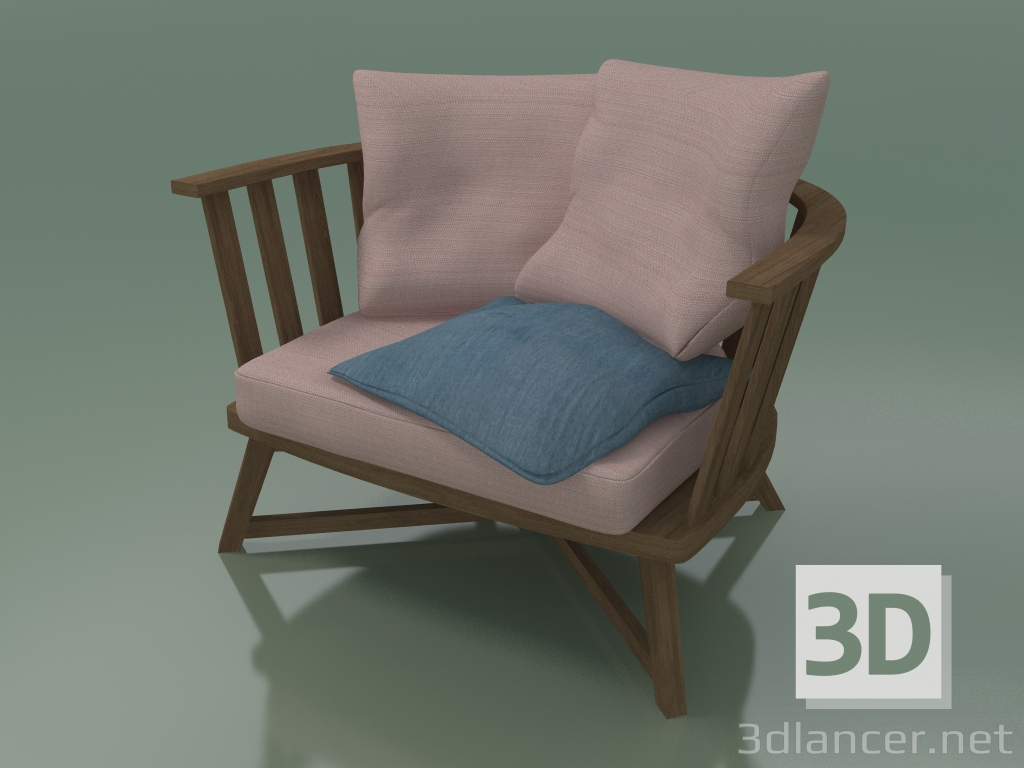 3d model Sillón semicircular (07, natural) - vista previa