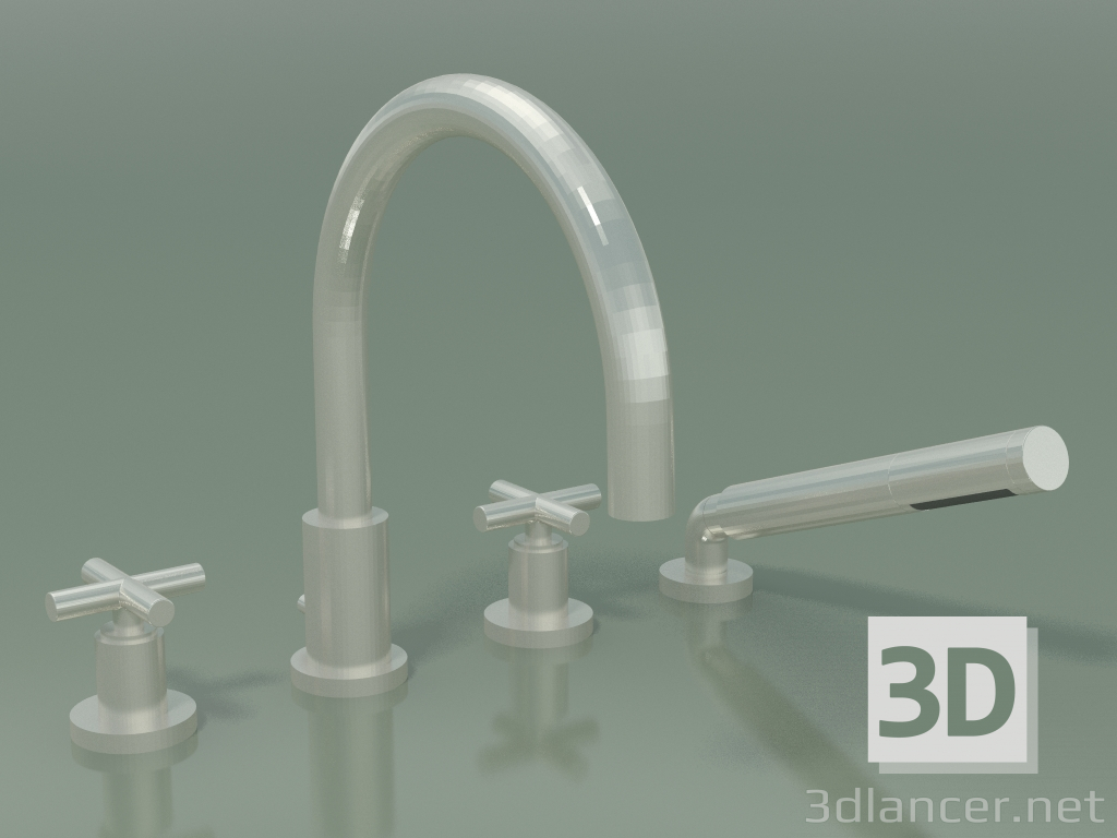 Modelo 3d Conjunto de duche para banheira, para instalação lateral (27 512 892-06) - preview