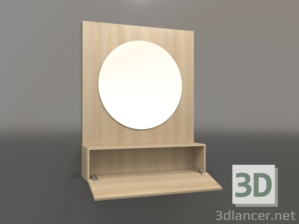 3d модель Дзеркало (з відкритою скринькою) ZL 15 (802x200х1000, wood white) – превью