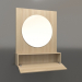 3d model Mirror (with open drawer) ZL 15 (802x200x1000, wood white) - preview