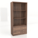 modello 3D Mobile libreria con cassetti 100x46x210 - anteprima