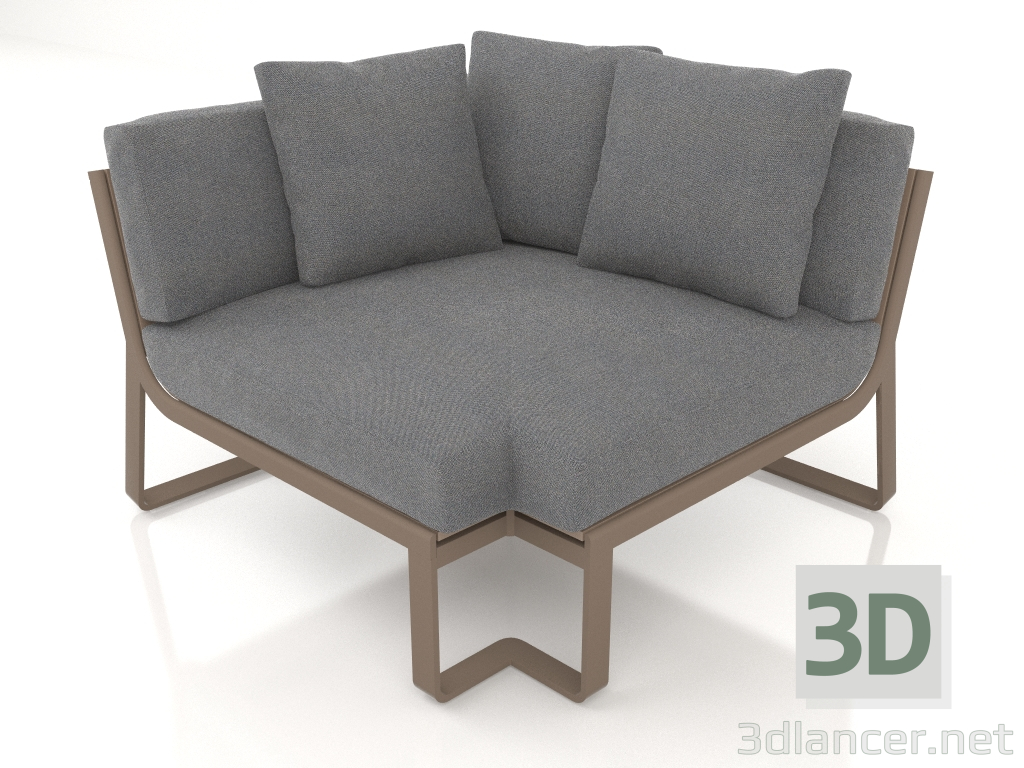 3D Modell Modulares Sofa, Abschnitt 6 (Bronze) - Vorschau