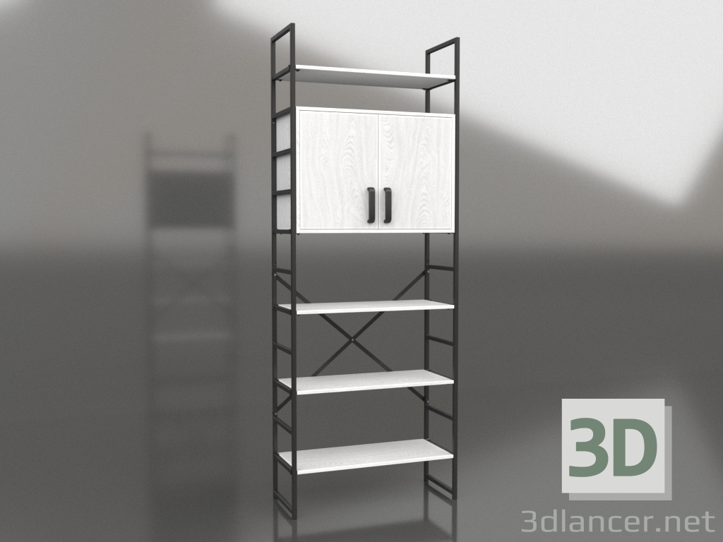 3D Modell Regal mit Mezzanine (1 Abschnitt) - Vorschau