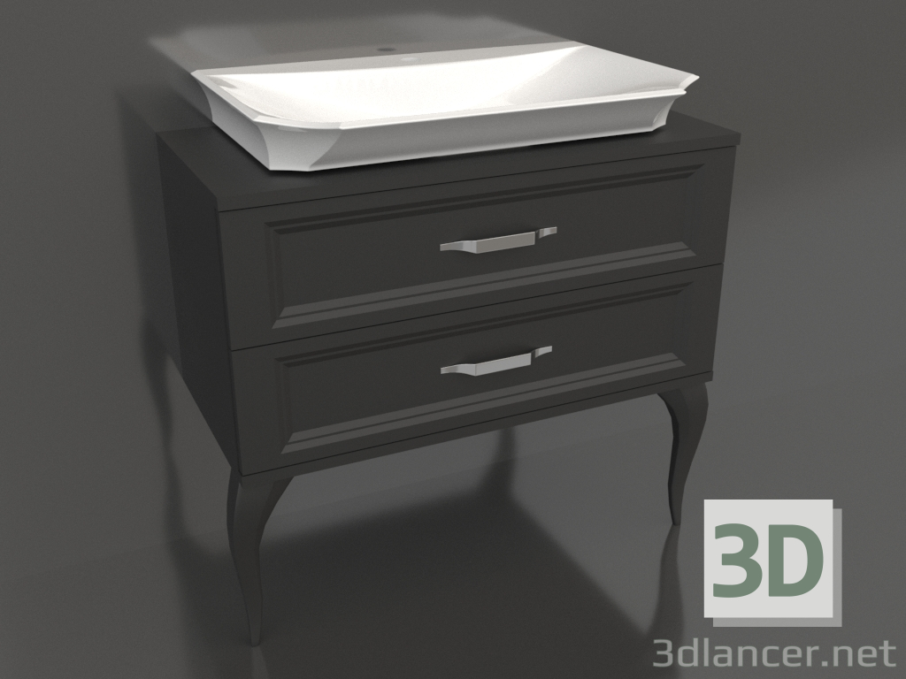 3d model Floor cabinet 85 cm (LAD0108BLK) - preview