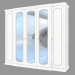 3d model 5 door wardrobe with mirrors (2643x2333x685) - preview