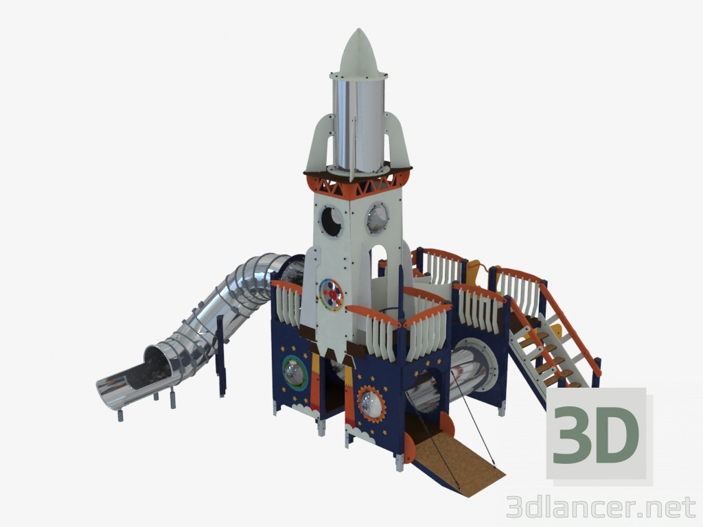 Modelo 3d Nave espacial de jogo infantil (5512) - preview