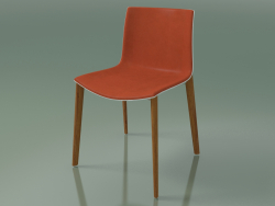 Silla 0358 (4 patas de madera, con tapizado frontal, polipropileno PO00101, efecto teca)