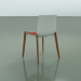 3d model Chair 0358 (4 wooden legs, with front trim, polypropylene PO00101, teak effect) - preview