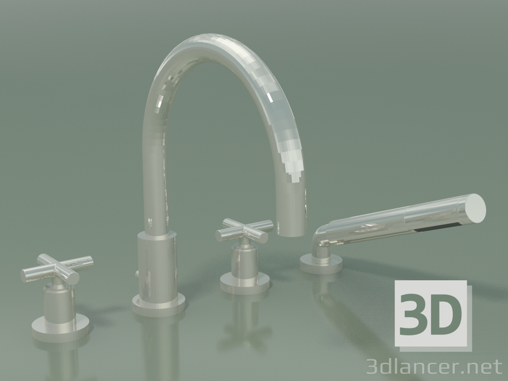 Modelo 3d Conjunto de duche para banheira, para instalação lateral (27 512 892-08) - preview