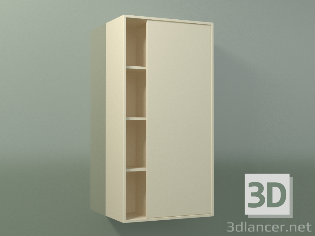 modèle 3D Élément mural avec 1 porte droite (8CUCCCD01, Bone C39, L 48, P 24, H 96 cm) - preview