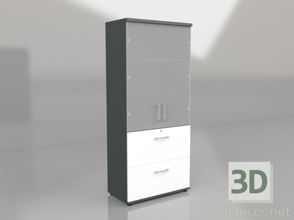 3D modeli Vitrin Standardı A54D4W (801x432x1833) - önizleme