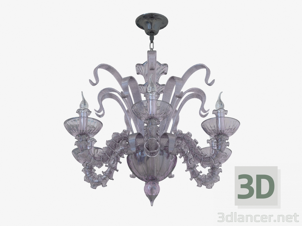 3d model lámpara de cristal (S110188 6violet) - vista previa