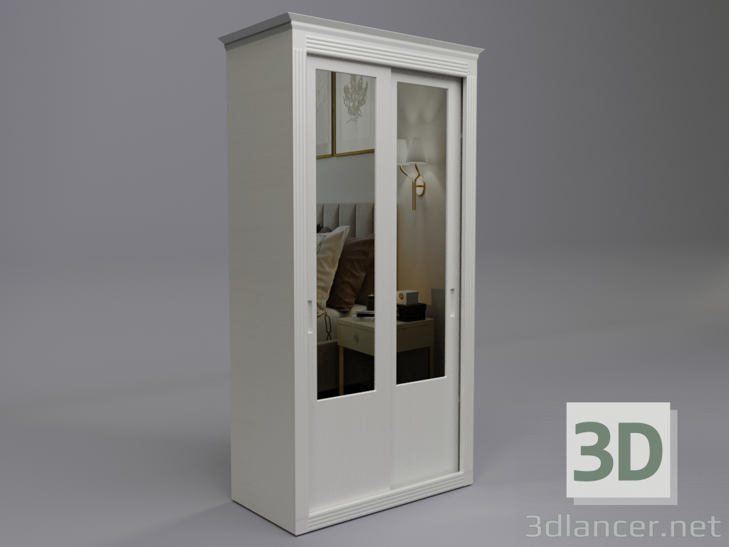 3d Шкаф-купе двух створчатый классический модель купить - ракурс