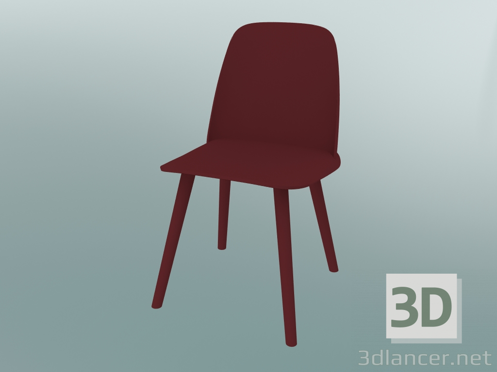 3d model Silla Nerd (Rojo Oscuro) - vista previa