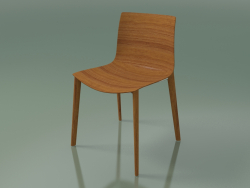 Silla 0359 (4 patas de madera, sin tapizado, efecto teca)