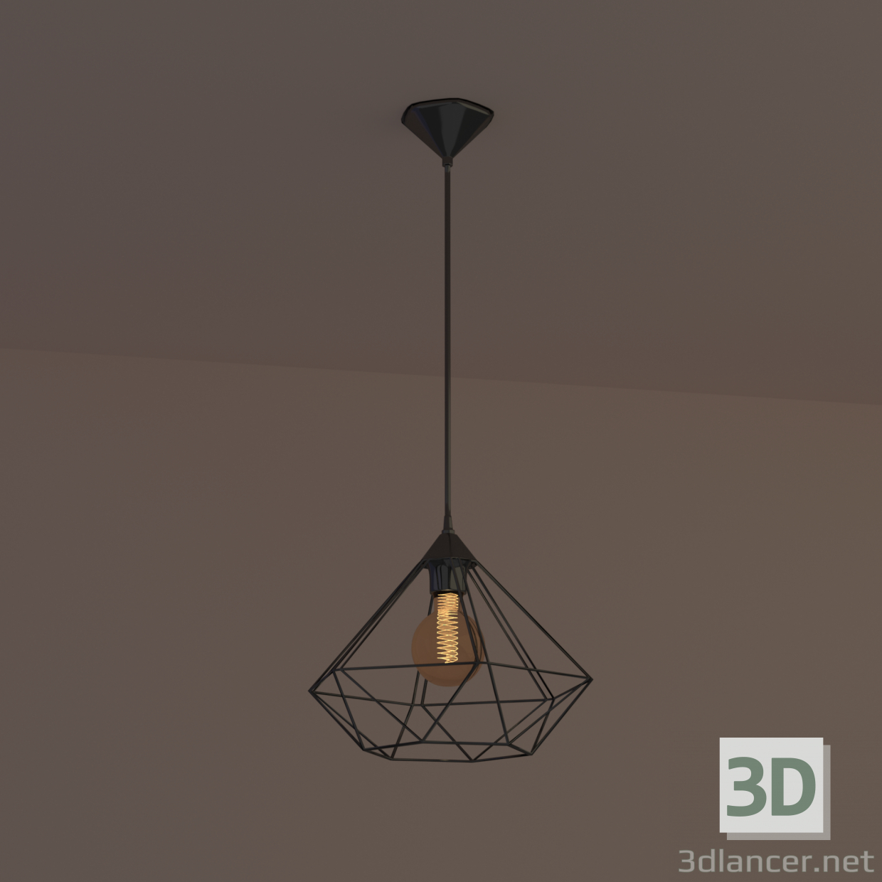 3d Loft style lamp model buy - render