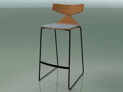 Tabouret de bar empilable 3713 (avec coussin, effet teck, V39)