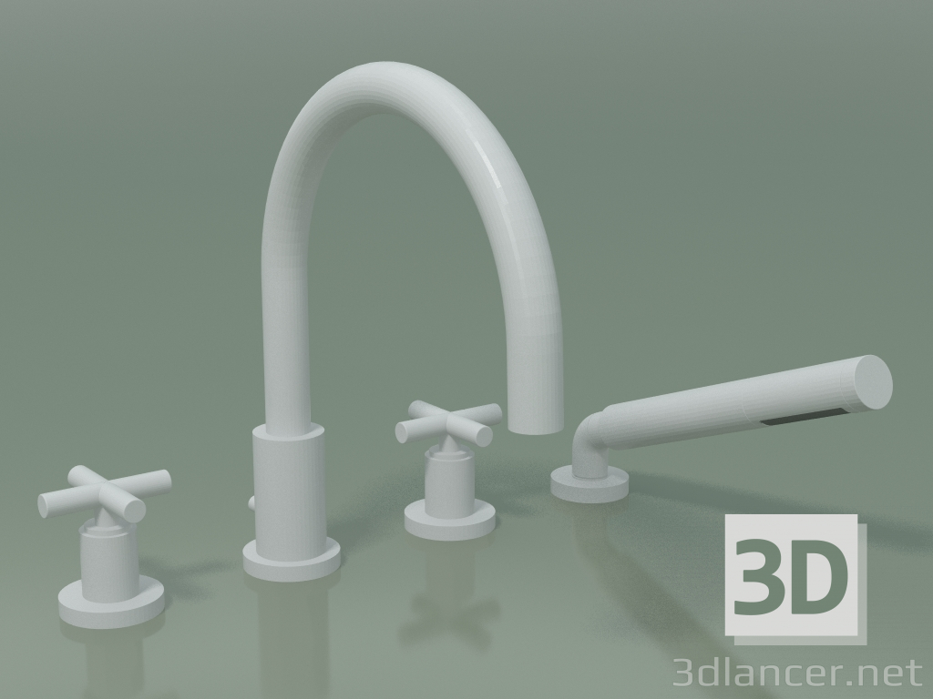 Modelo 3d Conjunto de duche para banheira, para instalação lateral (27 512 892-10) - preview