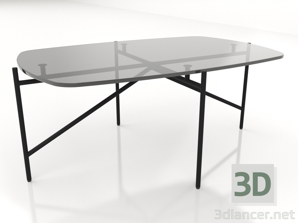 3d model Mesa baja 90x60 con tapa de cristal - vista previa