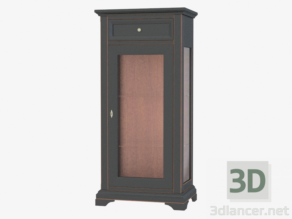 3d model Vitrina de una puerta con cajón CM03 - vista previa