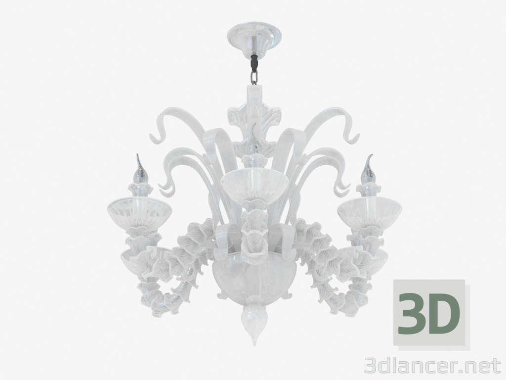 Modelo 3d vidro candelabro (S110188 6white) - preview