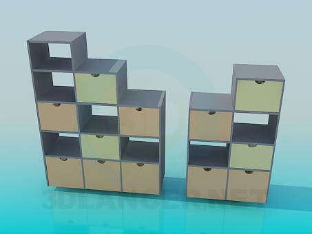 3d model Cupboard with drawers - preview