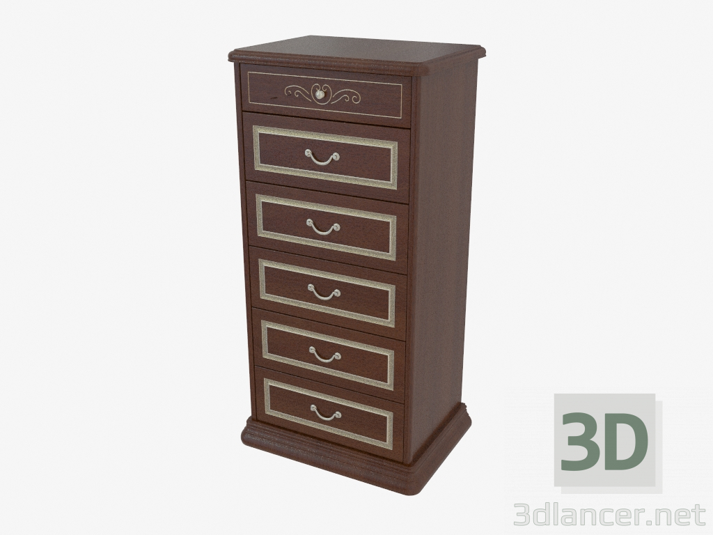 3d model Chest of drawers K-6 (670Х1302Х489) - preview