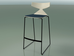 Tabouret de bar empilable 3713 (avec coussin, blanc, V39)