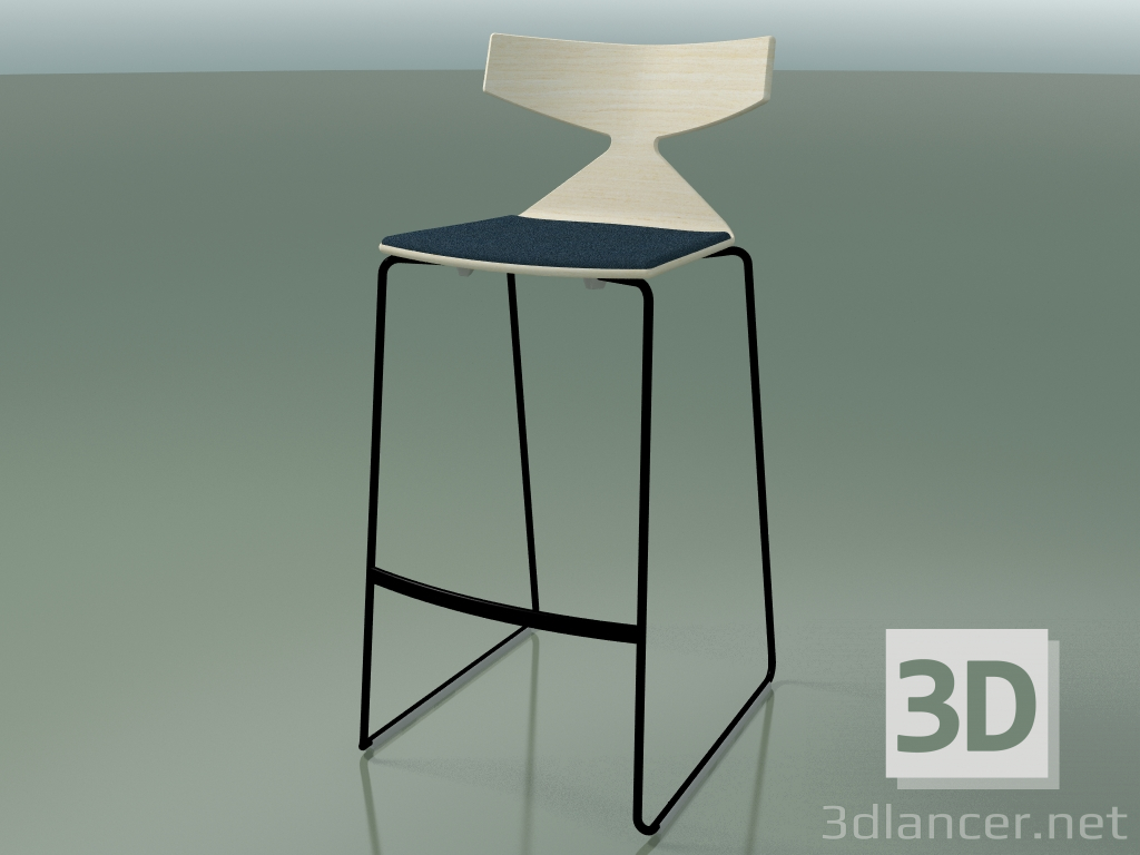 modèle 3D Tabouret de bar empilable 3713 (avec coussin, blanc, V39) - preview