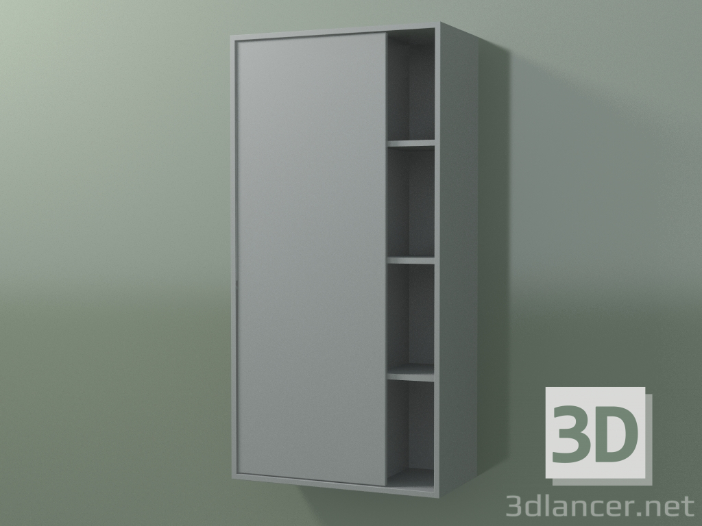 3d model Armario de pared con 1 puerta izquierda (8CUCCCS01, Silver Grey C35, L 48, P 24, H 96 cm) - vista previa