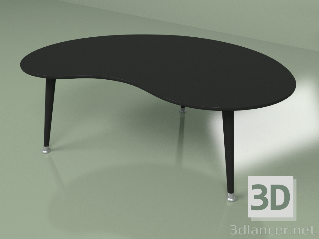 3D Modell Couchtisch Kidney monochrom (schwarz) - Vorschau