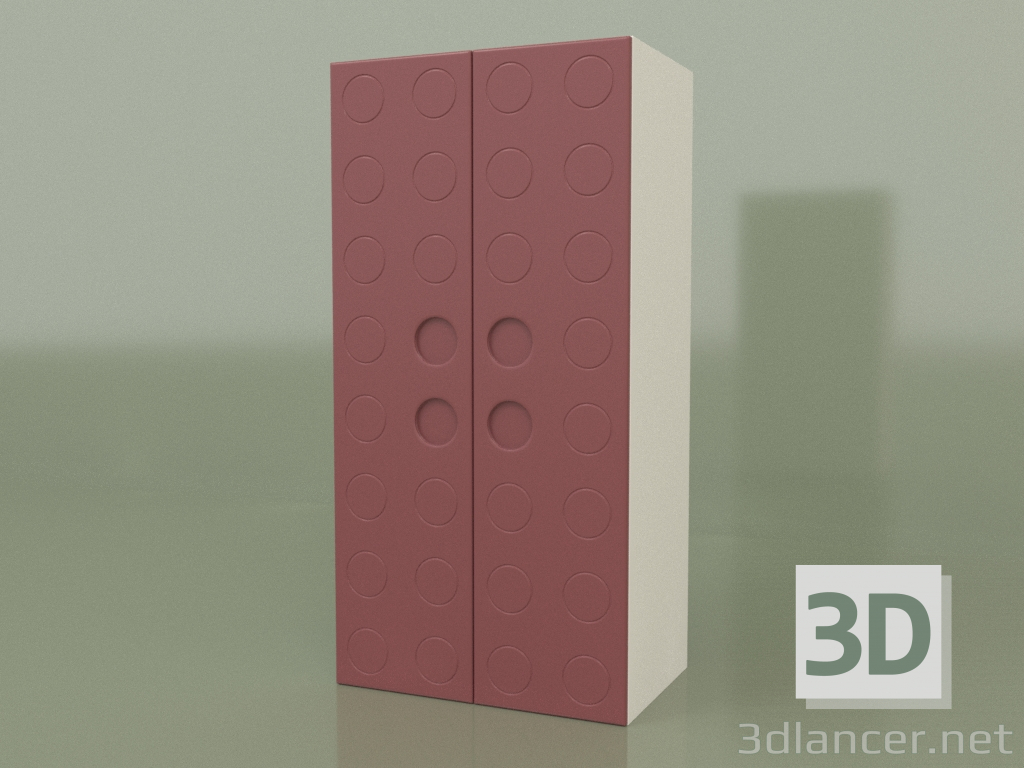 modello 3D Armadio doppio (bordeaux) - anteprima