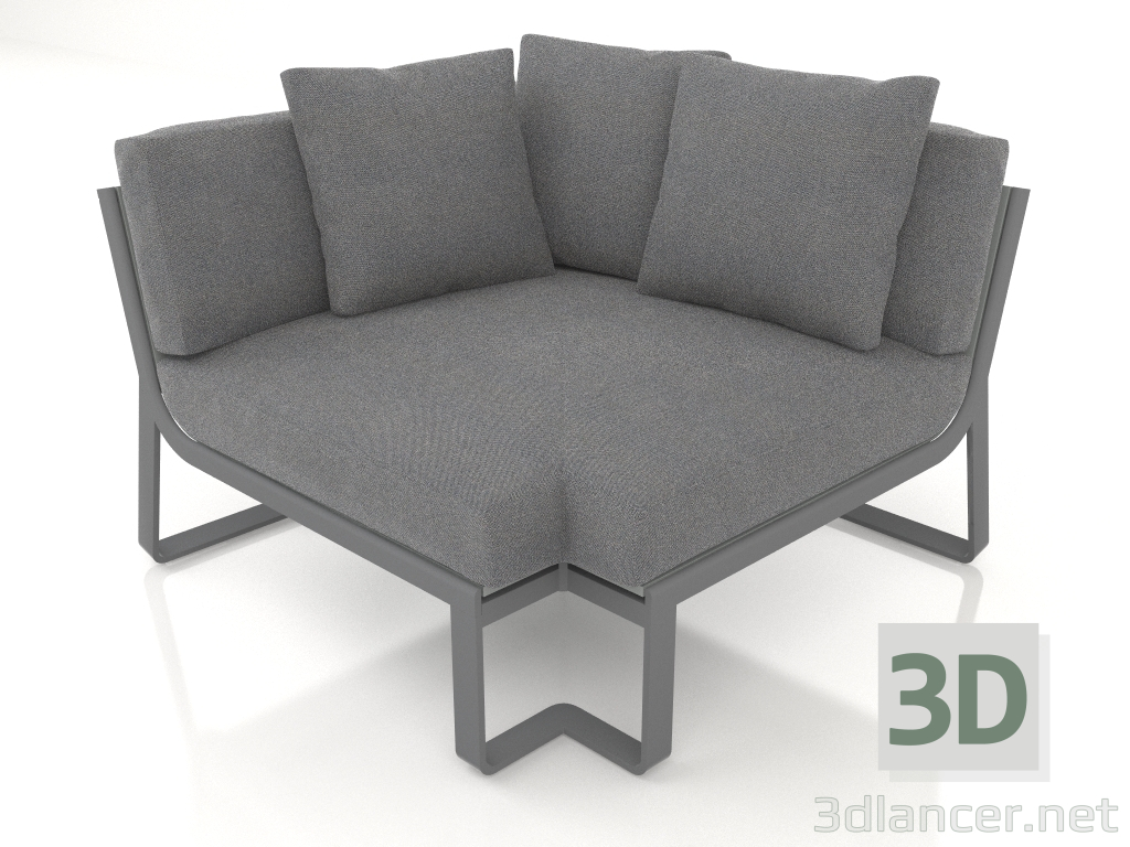 modèle 3D Canapé modulable, section 6 (Anthracite) - preview