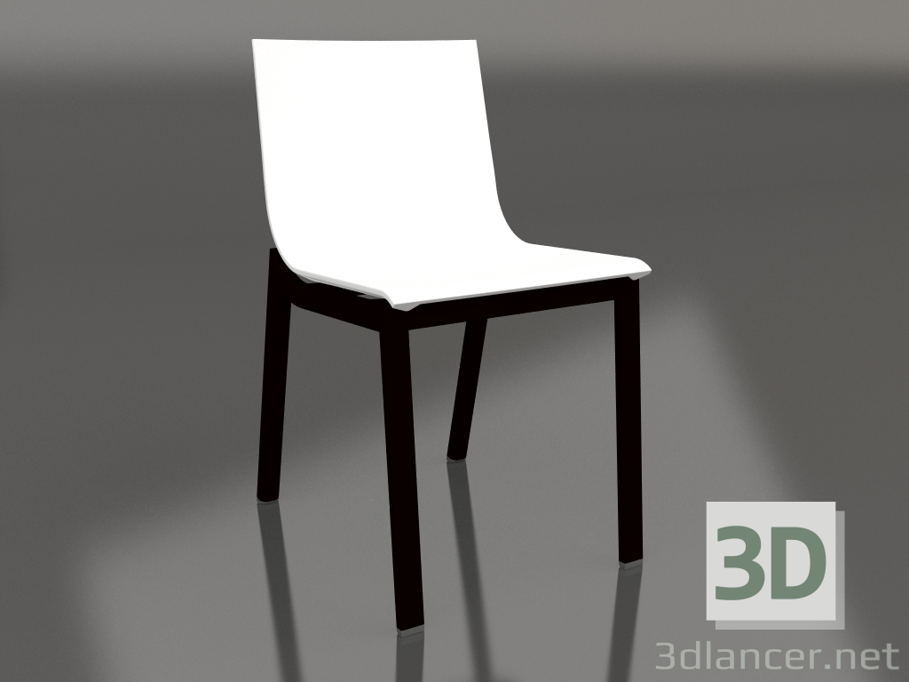 modello 3D Sedia da pranzo modello 4 (Nero) - anteprima