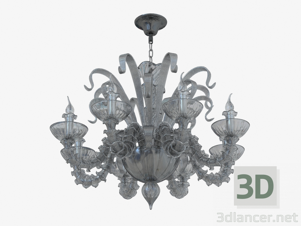 Modelo 3d vidro candelabro (S110188 8black) - preview