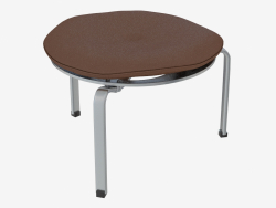 Three-legged stool with leather cushion PK33