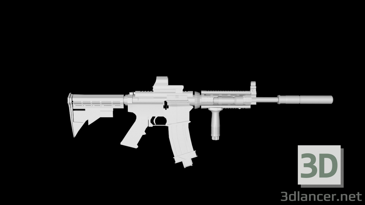 Modelo de rifle de asalto M4A1 3D modelo Compro - render