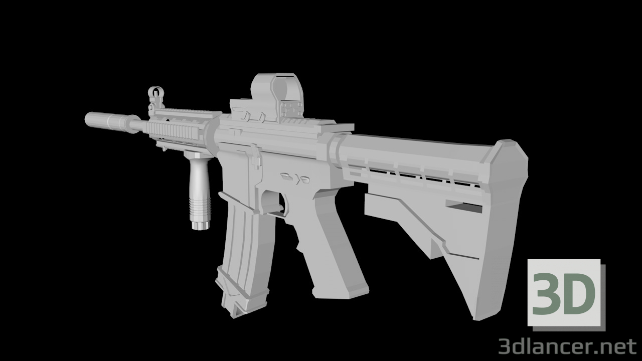 3D Saldırı tüfeği M4A1 modeli modeli satın - render