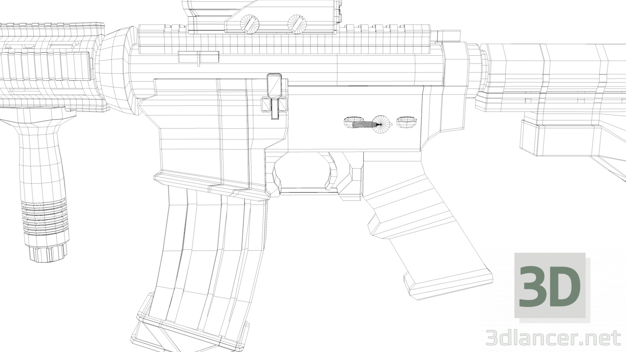 3D Saldırı tüfeği M4A1 modeli modeli satın - render