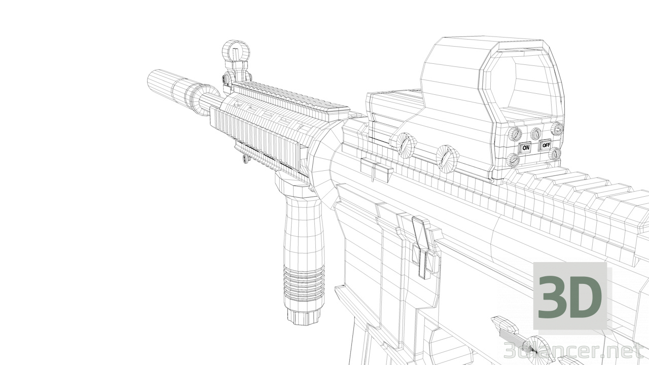 3D Saldırı tüfeği M4A1 modeli modeli satın - render