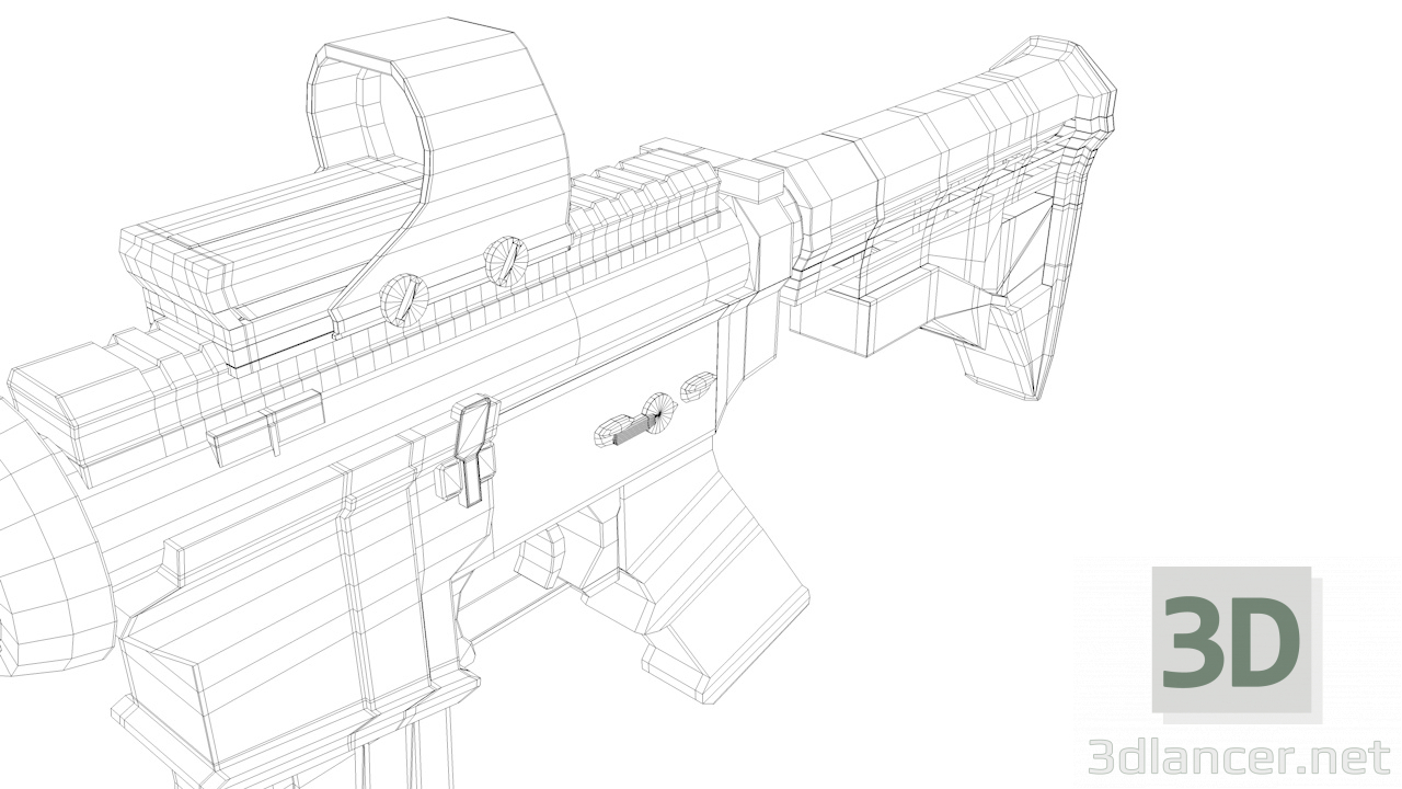 modello 3D di Modello di fucile d'assalto M4A1 comprare - rendering