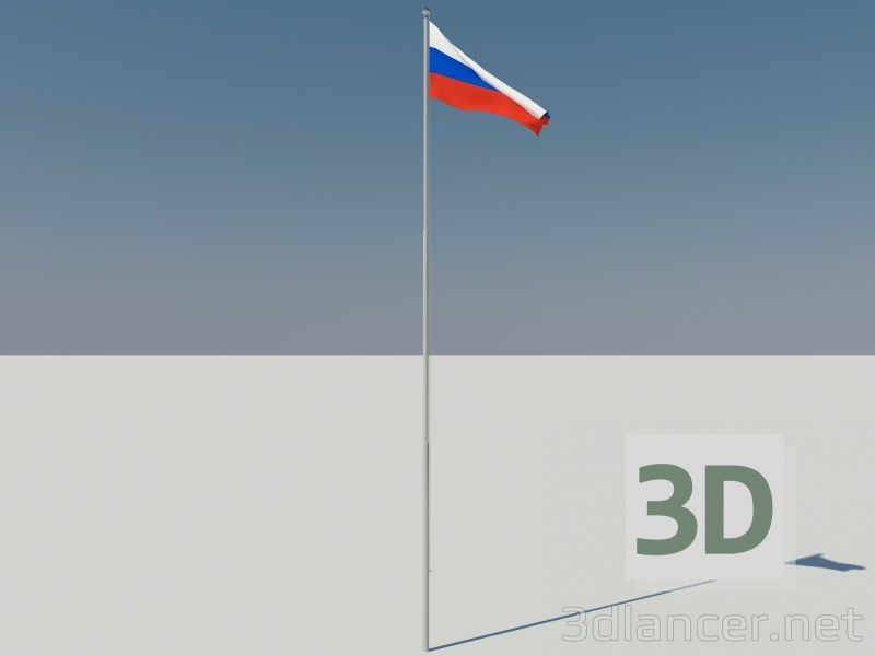 3d Полет флага модель купить - ракурс