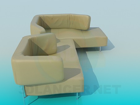 3d model Sofa with a back-transformer - preview