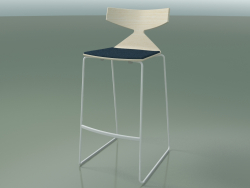 Tabouret de bar empilable 3713 (avec coussin, blanc, V12)