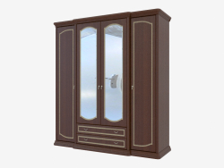 Armoire 4 portes avec tiroirs et miroirs (2124x2330x685)